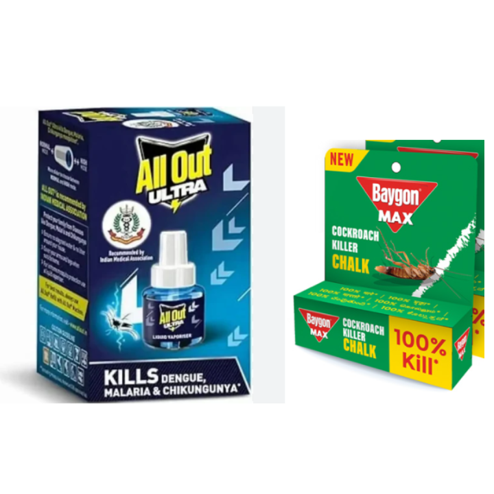 All Out Ultra Power Mosquito Repellant Refill (45 ml) | Kills Dengue & Malaria mosquitoes | Covers Entire Room + Bagyon Chalk FREE