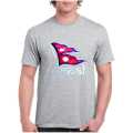 Grey Nepal Flag Printed T- Shirt For Unisex. 
