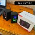 Leerfei E-1046 Mini RGB Speaker for PC Laptop Gaming Computer USB Speaker. 