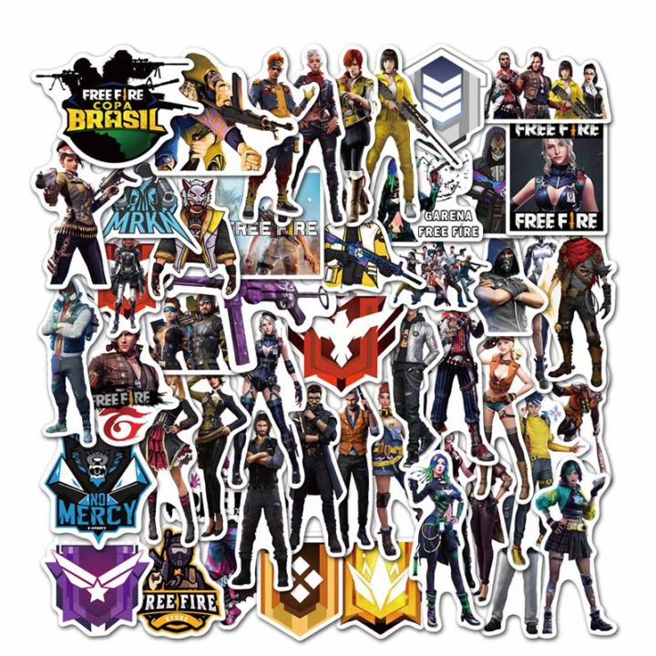 Bizzy 20/40pcs Freefire Stickers Garena Free Fire Mobile Gaming Stickers for Laptop Scrapbook Journal Kids Girls Boys Stickers