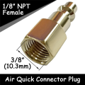 Brass Industrial Air Hose Connect Plug Air Compressor Pneumatic Coupler Fitting Adapter 1/8 Inch NPT Male-6PCS. 