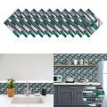 10pcs Flat Marble Mosaic Embossing Tiles Sticker Kitchen Bathroom Wall Decals Peel Stick Waterproof Tile Art Wallpaper. 