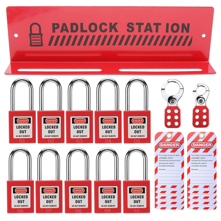 ARELENE Lockout Tagout Station with 10 Keyed Different Safety Padlocks ...