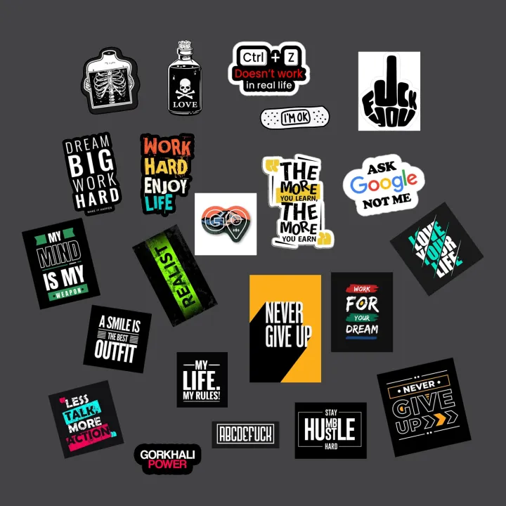 Motivation%20Stickers%20Pack%20for%20Bike,%20Car,%20Laptop,%20Cycle,%20Helmet,%20Wallet,%20Freeze%20water%20proof%2022%20pcs%20-%20Image%204