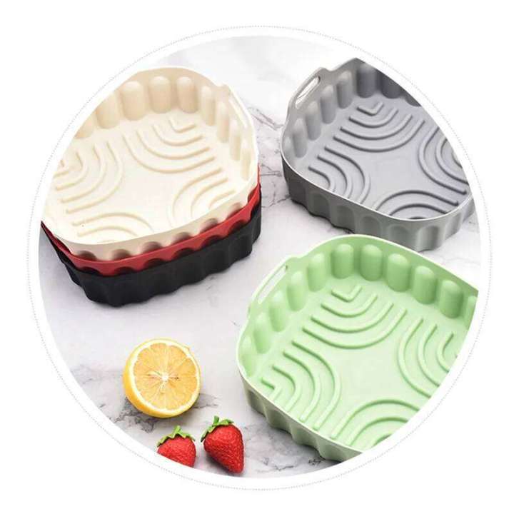 %5BHot%20Cake%5D2PCS%20Tray%20Reusable%20Square%20Air%20Fryer%20Pan%20Silicone%20Mold%20Microwave%20Pads%20Baking%20Mat%20Pot%20Tray,%20Du%20-%20Image%206