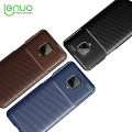 Lenuo for Xiaomi Redmi Note 9s / Redmi Note 9 Pro Max Case Silicone Matte Carbon Fiber Back Cover. 