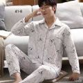 Men Pajama Set Print Sleepwear Loungewear Long Sleeve  Nightwear - Fashion | Pajamas For Men. 