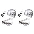 ARELENE 2X Swimming Cap 3 in 1 Goggles + Swimming Cap + Nose Clip Earplug Combination Kit Waterproof Unisex Swimming Cap-Silver. 