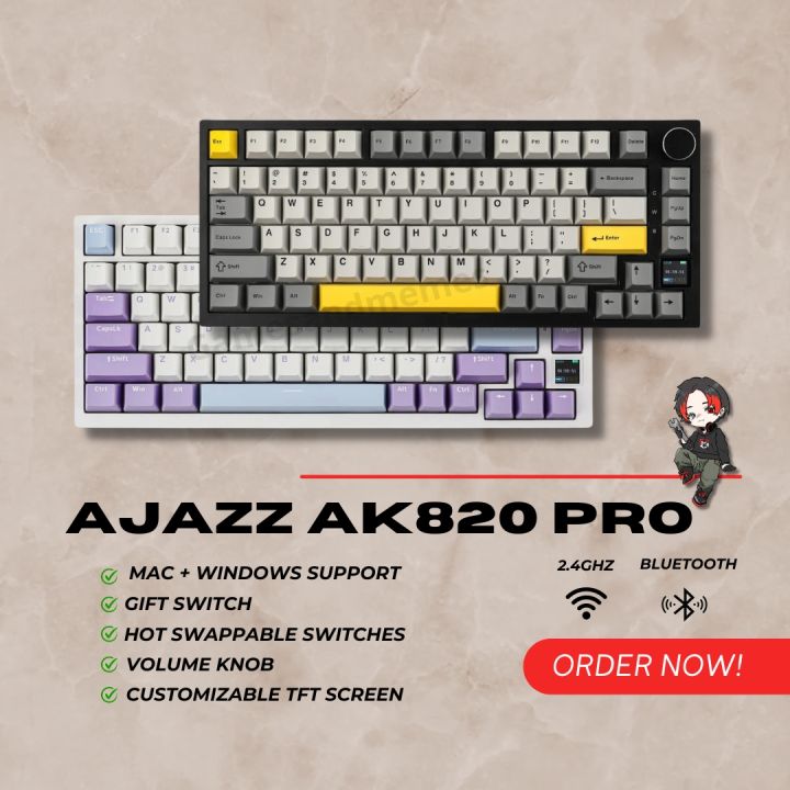 Ajazz AK820 Pro Wireless Mechanical Keyboard