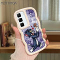 Hontinga for Infinix Hot 50 4G Back Cover Tom and Jerry Pattern Luxury Phone Cover Soft Silicone Macaron Wave Mobile Case. 