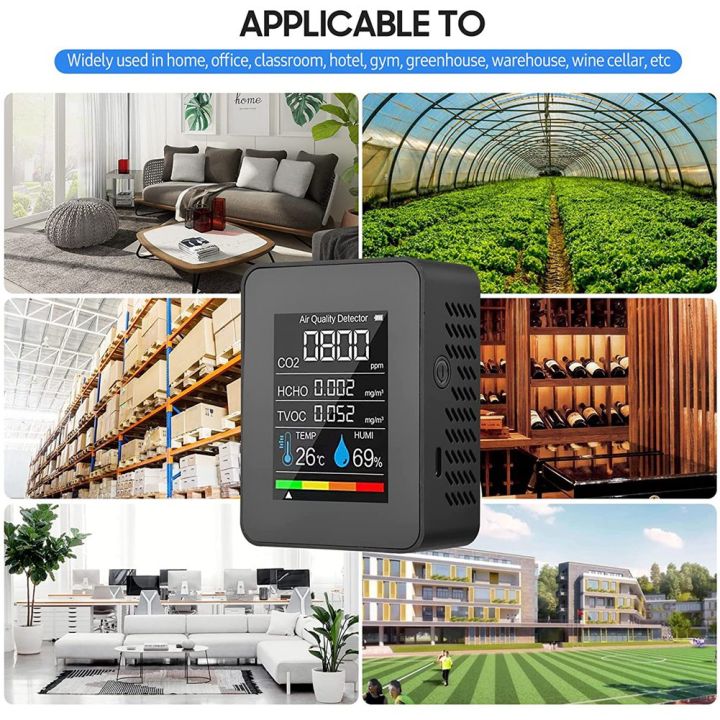 5%20in%201%20Air%20Quality%20Monitor%20TVOC%20HCHO%20Temperature%20Humidity%20CO2%20Meter,%20USB%20Rechargeable%20CO2%20Detector%20Black%20-%20Image%202