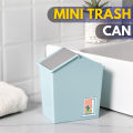Vylon Trash Can Mini Shake Lid Type Trash Can House Shape Desktop Trash Can Cute Waste Bin Storage Basket for Living Room Bedroom Office Desk Compost Bin for Kitchen. 