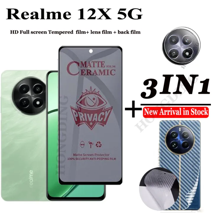 BLKNAIM%203in1%20Full%20Cover%20Anti-Spy%20Screen%20Protector%20For%20Realme%2012X%205G%20Realme%2012%205G%20Realme%2012+%205G%20Privacy%20Glass%20For%20Realme%2012X%205G%20Tempered%20Glass%20Lens%20-%20Image%202