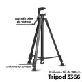 BTK Trade TF-3366 Extentable 4.5 Feet Tripod Stand for Mobile, GoPro & DSLR Camera (Black). 