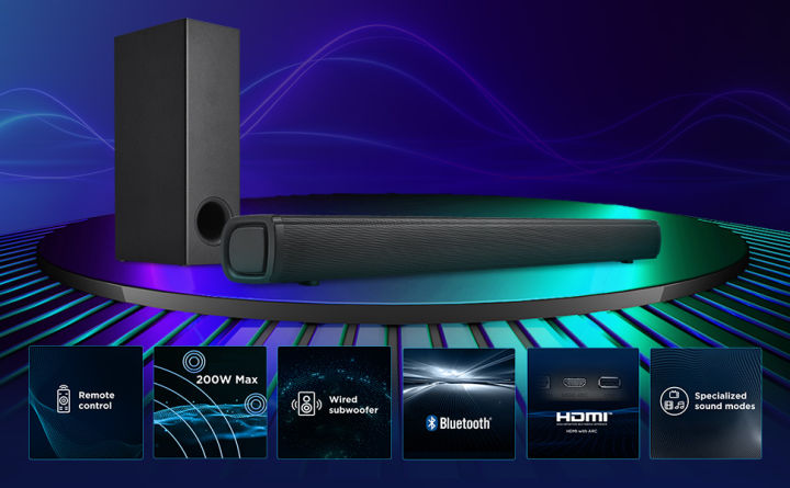 TCL%20S332W%202.1%20CH%20200W%20Soundbar%20with%20Wired%20Subwoofer,%20Supporting%20Bluetooth,%20HDMI(ARC),%20Coaxial%20Input,%20AUX,%20USB%20&%20Remote%20Control%20(Black)%20-%20Image%205