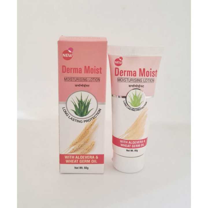 Derma Moist Moisturising Lotion, Enriched With Aloe-Vera And Wheat Germ Oil, 60gm