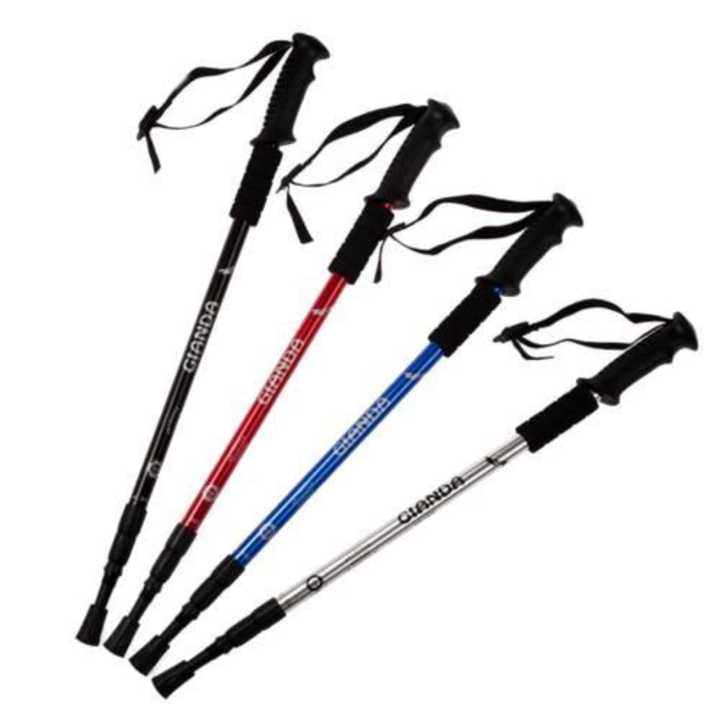 Adjustable Anti-Shock Hiking Walking Sticks  Strong Quick Flip-Lock And Comfortable Cork Grips( Color May Vary )