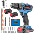 21V Lithium Codeless Drill Machine With Impact Function 2Pcs Battery Pack. 