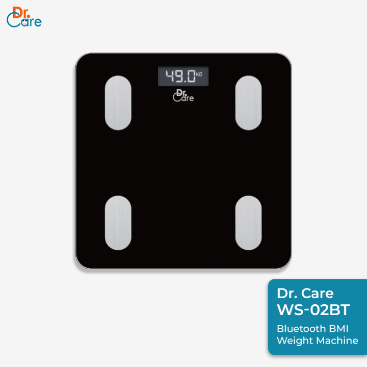 Dr. Care Bluetooth BMI Weighing Scale WS-02BT | Smart Digital Weighing Machine, Body Fat Analyzer, Weight Tracker with App, Body Composition Monitor, High Precision Weight Machine for Home Use