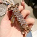 Creative Luxury Quartz Watch Set / Girls Fashion Premium Alloy Watchband Crystal Bracelet Watchs. 