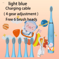 Wenefang Sonic Electric Toothbrush For Kids Cartoon Colorful IPX7 Waterproof New With Replacement Heads Cleaning Automatic Rechargeable Brush. 
