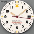 Sutuiying New 2025 29mm White Pilot Style Watch Dial and Hand Sets C3 Fashion Green Luminous Fit NH35 ETA PT Movement Watch Parts for Mod. 