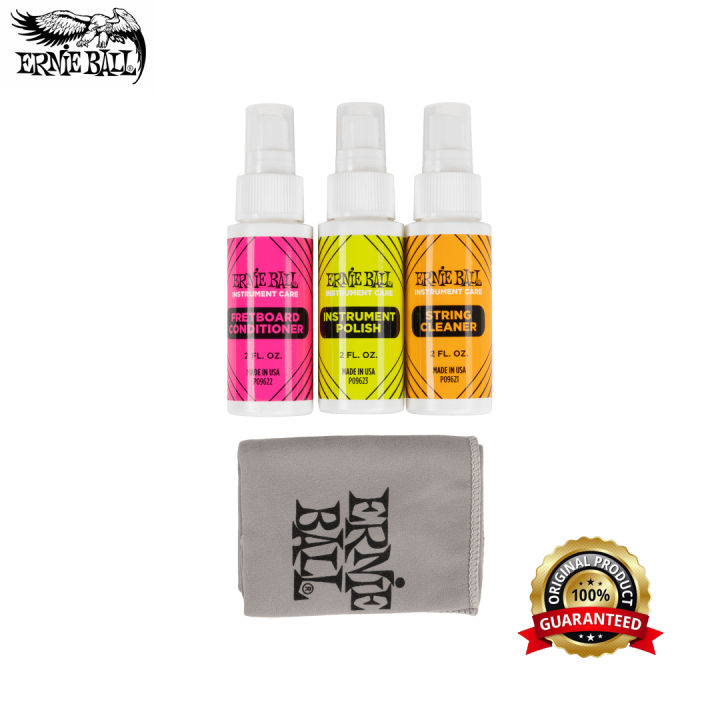 Ernie%20Ball%20Instrumet%20Guitar%20Freatboard/Polish/String%20Cleaner%20Care%20Kit%20Pack%20-%20Image%203