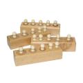 Brown Montessori Knob Cylinder Set - 4 Pcs (Small). 