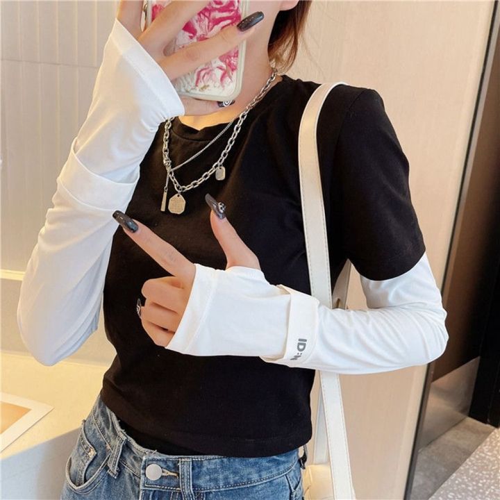 Thin Outdoor Elastic Cycling Gloves Nylon Anti-UV Loose Arm Warmers UV Insulation Sun Protection Cover Arm Warmers Sunscreen Sleeve Ice Silk Sleeves