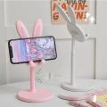 Table Support Rabbit Bunny Phone Holder Lazy Bracket Adjustable Telescopic Lifting Phone Holder Pink Multi-angle Desktop Mobile Phone Bracket Desktop. 