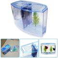 Fish Breeding Plastic Betta Isolation Box Single/Double Grid Transparent Betta Fish Tank Fish Breeder Box Office Fish. 