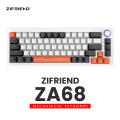 Zifriend ZA68 RGB Gasket Mount Hot-Swappable Type-C Wired 68 Keys Mechanical Keyboard With Volume Knob – TNT Yellow Switch. 