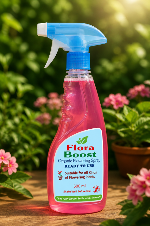 Jai Kishan Nursery FloraBoost Organic Flowering Spray 500ml | Ready-to-Use Flower Booster | Promotes More Flowers & Healthy Blooming | Suitable for All Flowering Plants