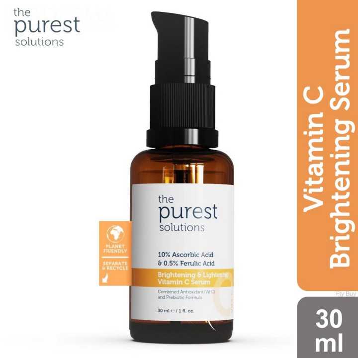 The Purest Solutions Vitamin C Serum 10% Ascorbic Acid & Ferulic Acid  0.5% - 30ml