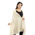 Cream Colour Soft Pasmina Shawl For Women. 