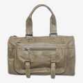 Olive Leather Hand Carry Bag For Men. 