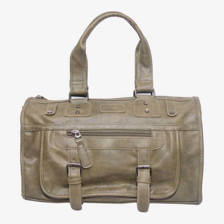 Olive Leather Hand Carry Bag For Men