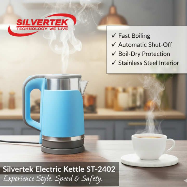 Silvertek Electric Kettle 1.8 Ltr | ST-2402 | 1500W | Premium Stainless ...