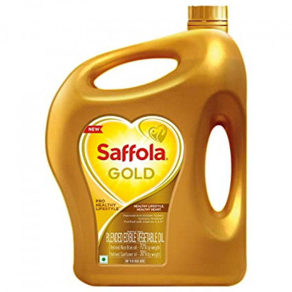 Saffola Gold Refined Cooking oil- 5  Litre jar