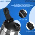 Strauss Stainless Steel Shaker Bottle 739 ML for Protein Shake, 100% Leakproof , Ideal for Protein, Pre Workout, BCAAs & Water. 