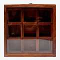 Wooden Square 9 Compartment Masala Box 9X9". 