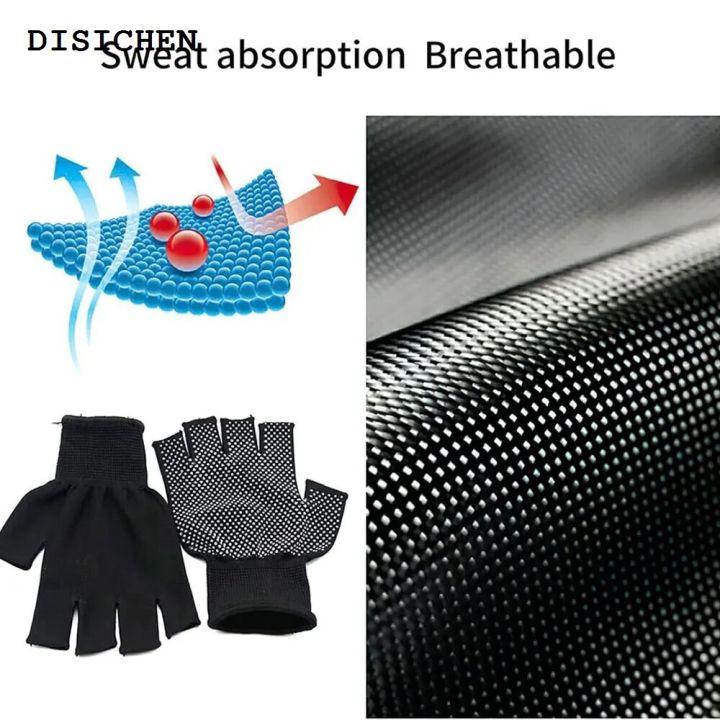 DISICHEN Original 1 Pairs Bicycle Fingerless Gloves Lightweight Sunscreen Anti-Slip Riding Outdoor Workout Gloves Fitness Cycling Motorcycle