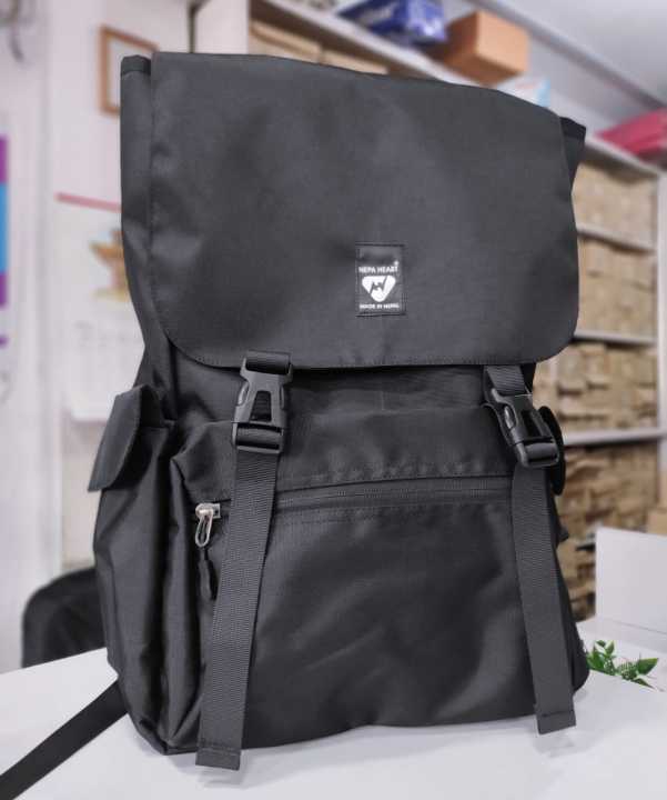 Nepa Heart Rock Full Black Unisex School/College/Office/Travel Backpack