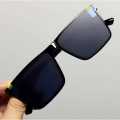 Black Square Rimless Sunglasses(With Cover) For Men |Black Casual Sunglasses For Men | Fashion Accessory For Men. 