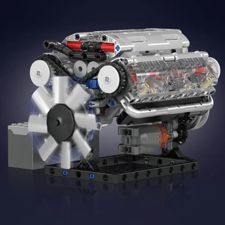 Scale Engine Kit Scale Model Kit Motorized Simulation V8 Engine Building Block ...