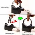 Universal Anti-Theft Padlock with 110dB Siren Alarm - Best-Selling Waterproof Lock for Bike, Motorcycle, Door - Black. 