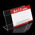 1Pc Portable Acrylic Clear Desktop Sign Labels Display Holder Price Name Card Tag Stand Rack. 