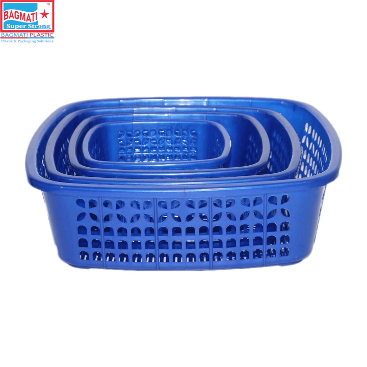 Bagmati Set Of 4 Plastic Fruit & Vegetable Strainer Basket