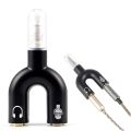Black U-Shape 3.5 mm Audio Headphones with Mic & 2-Male to 1-Female Jack Splitter. 
