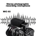 Mic-03 Stereo Recording Microphone 3.5Mm Mic For Dslr Camera Camcorder Dv. 